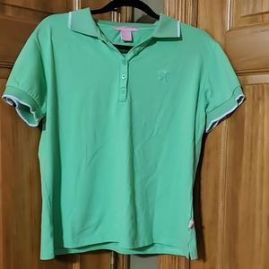 Women's 1x Rochelle Light Green & White Polo